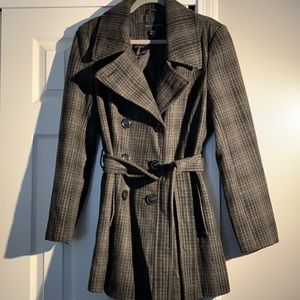 Apostrophe black/gray double breasted coat!